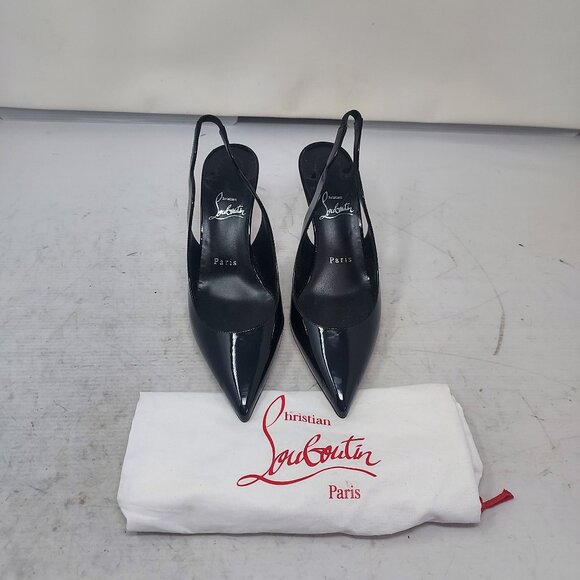 Christian Louboutin Black Patent Hot Chick Slingback Pump - Picture 7 of 12